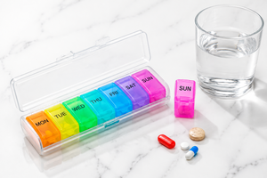 Weekly Plastic Pill Organizer 7-Compartment Colorful Storage Case for Daily Medication Management - Product Image 2