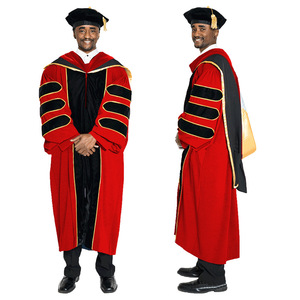 Robe de Doctorat Premium pour Professeur, Ensemble Capuche et Robe de Remise de Diplôme PhD, Grande Taille, Personnalisable, Tenue Académique Universitaire - Product Image 3