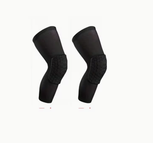 Flexible Non-Slip Knee Support Sleeve Spandex Blend Breathable Unisex Pull Compression Leg Guard Hexagonal <b>Pad</b> Design for - Product Image 3