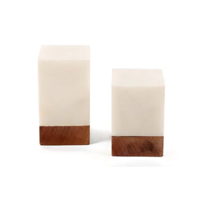 Nuevo Porta Tarjetas de Visita Creativo de Mármol con Base de Madera de Mango, Organizador de Escritorio Multifuncional, Artesanía - Product Image 1