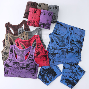 Conjunto de Yoga de 2 Piezas para Mujer, Sin Costuras, Transpirable, Ecológico, de Spandex/Nylon, Sujetador Deportivo y Pantalones Largos, Ropa Interior de Alta Calidad - Product Image 5