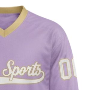 Men Lavender Sublimated <b>Ice</b> Hockey V Neck Striped Jersey Polyester Sports Shirt Team Match Training Athletic Clothing - Product Image 6