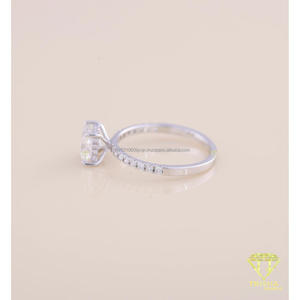 Princess Cut Moissanite Diamond Engagement Ring Solitaire White Gold Promise Ring Minimalist Bridal Jewelry Gift - Product Image 3