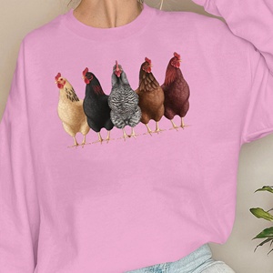 Cinq poulets colorés dans une rangée de pulls molletonnés pour femmes - Product Image 3