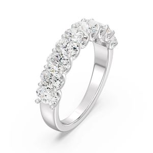 Anillo de Boda de Media Eternidad con Corte Ovalado y Borde Festoneado - Product Image 4