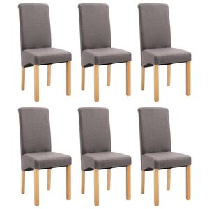 Juego de 6 sillas de comedor de tela color taupe - Product Image 2