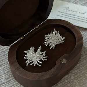 Boucles d'oreilles en argent sterling S925, style coréen, design de niche, motif feux d'artifice, style coréen simple, rétro, à la mode, bijoux d'oreille - Product Image 1