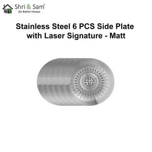 6 PCS <b>Side</b> <b>Plate</b> Stainless Steel with Laser Signature Matt Finish-Dishes & <b>Plates</b> - Product Image 2