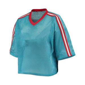 Camiseta de Fútbol Americano Personalizada con Cuello en V, Manga Corta, Transpirable, para Mujer, con Tirantes Ajustables, Impresión 3D, Azul Claro, Rojo, Blanco - Product Image 1
