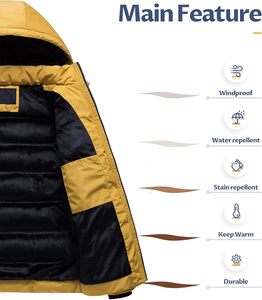 <b>Men's</b> Unisex Hooded Puffer <b>Jacket</b> Winter Breathable Waterproof Windproof Eco-Friendly Customizable High Quality Front - Product Image 3