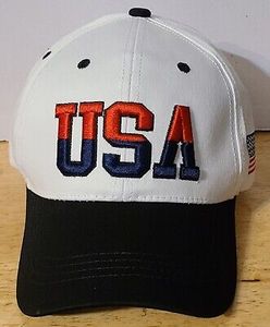 Casquette Trucker USA brodée 6 panneaux, blanche et noire, ajustable, unisexe, décontractée, en toile, performante, pour l'extérieur et le sport - Product Image 2