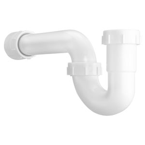 1 1/2 Inch P Trap Sink Drain <b>Pipe</b> Kit with Chrome Finish Threaded Adapter TPU Leak Resistant <b>Washers</b> PP Plastic Basin Waste - Product Image 3