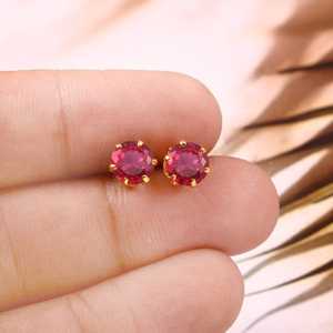 Pendientes de rubí de Mozambique, plata de ley 925, chapado en oro rosa de 14 quilates, joyería fina para mujer, regalo - Product Image 5