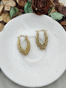 Pendientes de Aro Geométricos Chapados en Oro de 18K, Joyería de Latón Moderna para Mujer, Regalo de Aniversario - Product Image 2