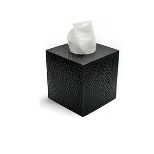 Porte-mouchoirs carré noir mat martelé, décoratif, pour salle de bain, hôtel et restaurant - Product Image 1