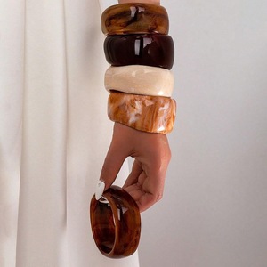 Chunky Resin <b>Cuff</b> Bangle Bracelet: Minimalist Acrylic <b>Arm</b> Candy Bangles Irregular Geometry Fashion Jewelry - Product Image 1