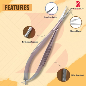 Ciseaux de beauté à ressort légers, antidérapants, durables et populaires, en acier inoxydable premium 4.5, avec logo personnalisé imprimé - Product Image 5