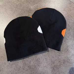 Unisex Geometric Jacquard Beanie Hat 56-58CM Acrylic <b>Winter</b> <b>Cap</b> Casual Style Black White Orange Beige Pattern - Product Image 2