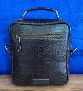 RABADA LM67 Vintage Leather <b>Men's</b> <b>Messenger</b> <b>Bag</b> Alligator Pattern Buckle Closure Durable Daily Use Travel Large Size - Product Image 3