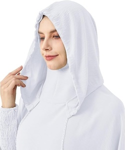 Abaya Blanca Modesta con Cuello Alto y Mangas Largas, Color Sólido, Corte Holgado para Uso Diario - Product Image 6