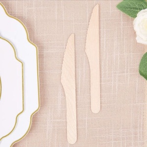 Couteau jetable en bois de bouleau naturel de 155 mm, idéal pour la crème glacée, les gâteaux, les pâtisseries, les desserts et les aliments sains – Vente chaude - Product Image 1