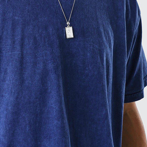 Camiseta Casual para Hombre 100% Algodón, Estilo Vintage Desgastado con Lavado Ácido, Estilo Hip Hop, Corte Regular, Frente Liso, Corte Cuadrado - Product Image 6