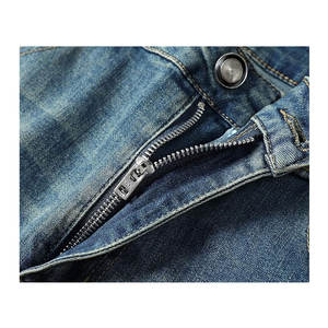 Jean slim en denim délavé imprimé pour homme, coupe droite, mélange de coton, style motard, décontracté, streetwear, mode - Product Image 4