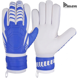Guantes de Portero de Látex Blanco Antideslizantes de Alta Calidad, Guantes de Portero de Fútbol con Protección Acolchada Gruesa, Color Azul Rey, Personalizados para Equipos - Product Image 2