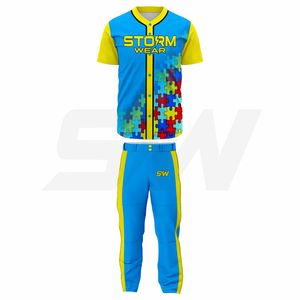 Ensemble de maillots de baseball personnalisés unisexes tendance, vente en gros, vêtements de sport sublimés, respirants, à séchage rapide, uniforme de baseball STORM WEAR - Product Image 1