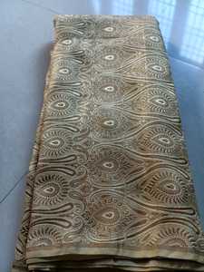 Premium Embossed Brocade <b>Fabric</b> With Metallic Jacquard Pattern For Women <b>Sari</b> Silk Medium Weight Woven - Product Image 3