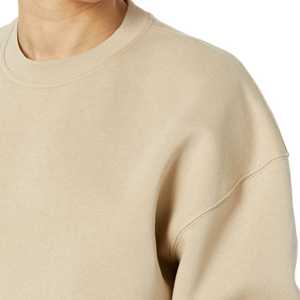 Sudadera Beige de Cuello Redondo para Hombre, Corte Regular, 100% Algodón, Felpa Francesa, Estilo Casual, Color Sólido, para Otoño, Estilo Moderno - Product Image 6
