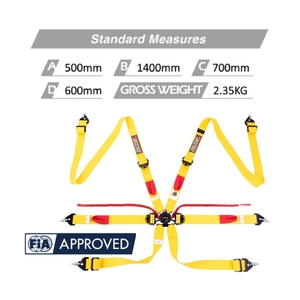 SPORT PLUS 3 Racing Safety Harness FIA 8853 2016 50mm Belt with Securing Velcro for OEM ODM Brand Wholesale Service - Product Image 3