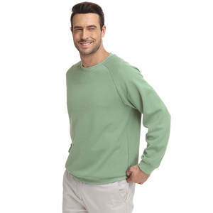 Sweat-shirt Raglan Homme de Qualité Supérieure Vert Sauge en Coton – Pull Col Rond Imprimé DTG – Mode Grossiste Haute Qualité pour 2026 - Product Image 6