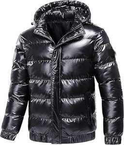 Glossy Shiny Coated Puffer <b>Jacket</b> Hooded Winter Quilted <b>Waterproof</b> Windproof Breathable Shinny <b>Parka</b> Glossy <b>Jackets</b> Custom Logo - Product Image 2