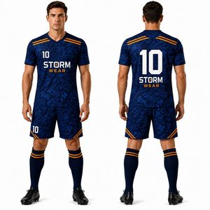 Tenues de football personnalisées OEM ODM pour clubs américains, ensembles de t-shirts de football à séchage rapide, nouvelle saison, respirants, uniformes de football pour hommes - Product Image 1