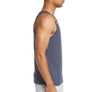 Débardeurs de sport tricotés personnalisés pour hommes avec logo – Respirants, séchage rapide, coton et polyester, blanc, col rond, sans manches, style urbain - Product Image 4