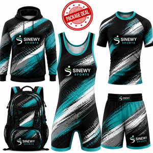 Pack de Vêtements Personnalisés pour Équipe de Lutte : Singlet, Rashguard, Short de Combat, Sweat à Capuche, Zip Court – Tenue d'Entraînement Athlétique Personnalisée - Product Image 4