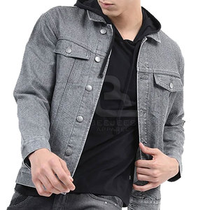 เสื้อแจ็คเก็ตยีนส์ผู้ชายสำหรับขายส่ง ผลิตอย่างมืออาชีพ สวมใส่สบายๆ ใช้ได้ทั้งในและนอกบ้าน เสื้อแจ็คเก็ตฤดูหนาวสำหรับผู้ชาย พร้อมโลโก้แบบกำหนดเอง - Product Image 5