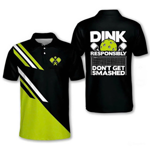 T-shirt de pickleball personnalisé à col polo pour homme, uniforme sportif de haute qualité, séchage rapide, manches courtes - Product Image 5