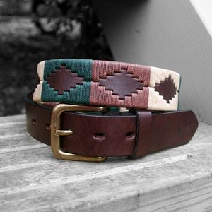 Ceinture Polo 100% Cuir Véritable Faite à la Main, Durable, Écologique, Style Décontracté Élégant, Boucle en Alliage, Design Personnalisé - Product Image 1