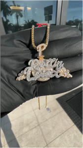 Colgante de Letra Cursiva Personalizado con Diamante Moissanita VVS, Plata S925, Oro Sólido de 9k, 10k, 14k, 18k, con Incrustaciones de Diamantes - Product Image 4