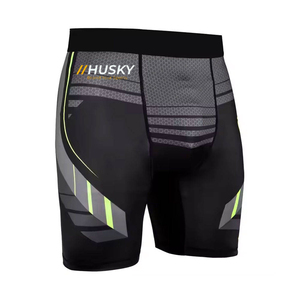 Pantalones Cortos de Compresión Unisex HUSKY SPORTSWEAR de Nailon y Spandex, Cintura Alta Elástica, Bolsillo Oculto, Logotipo Personalizado, Secado Rápido - Product Image 1