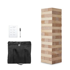 Gioco Torre di Blocchi Medio con 54 Blocchi in Legno di Pino, Giocattolo Impilabile con Borsa per il Trasporto e Tabellone Segnapunti - Product Image 1