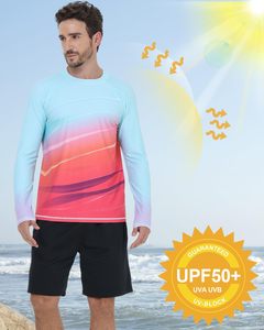 เสื้อตกปลาแขนยาวสำหรับผู้ชาย เสื้อเชิ้ตสีไล่ระดับ UPF 50 ป้องกันรังสียูวี ระบายอากาศได้ดี ชุดตกปลา เสื้อผ้ากีฬากลางแจ้ง - Product Image 5