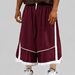 Shorts de basket amples vintage – Shorts d'entraînement athlétiques en mesh style streetwear rétro pour hommes - Product Image 6