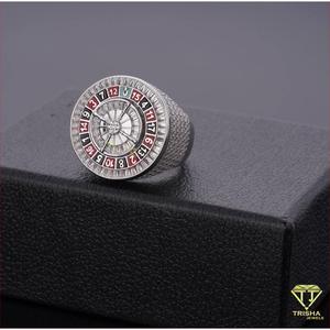 Bague de luxe en argent 925 avec diamant de laboratoire en forme de roulette pour les acheteurs de bijoux haut de gamme en gros - Product Image 3