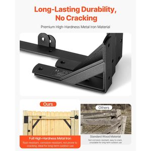 Kit Hardware del telaio del cancello Anti-Sag staffa della staffa di chiusura della corda di blocco in ferro nero legno per porte del capannone cancelli del recinto vialetto - Product Image 4