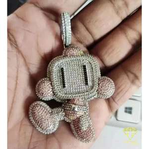Luxury Cartoon Character Pendant <b>Crafted</b> in 925 Sterling Silver with Iced VVS Lab Grown Diamonds - Product Image 1
