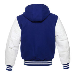 Veste universitaire personnalisée avec col montant, manches en cuir de qualité supérieure et broderie chenille, prix bas pour MOQ faible - Product Image 4