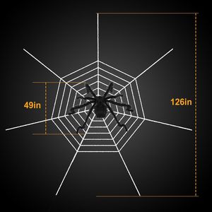 Decoraciones de Halloween para Exteriores de 49 y 126 Pulgadas, Araña Espeluznante y Tarántula, Telaraña Gigante, Arañas Peludas Articuladas y Aterradoras - Product Image 6